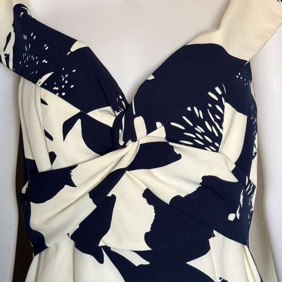 Bardot Floral Midi Dress Womens M Navy & Ivory Sleeveless Cocktail Australian Fa - Picture 7 of 12
